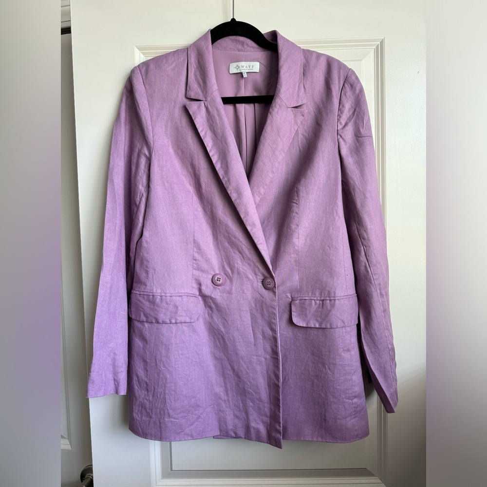Women’s Wayf Purple Linen Blazer Jacket